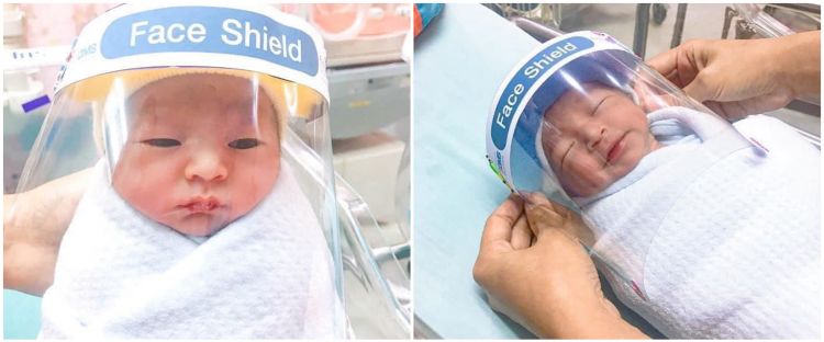 Bayi Yang Lahir Di Tengah Pandemi Covid 19 Dipasang Pelindung Wajah
